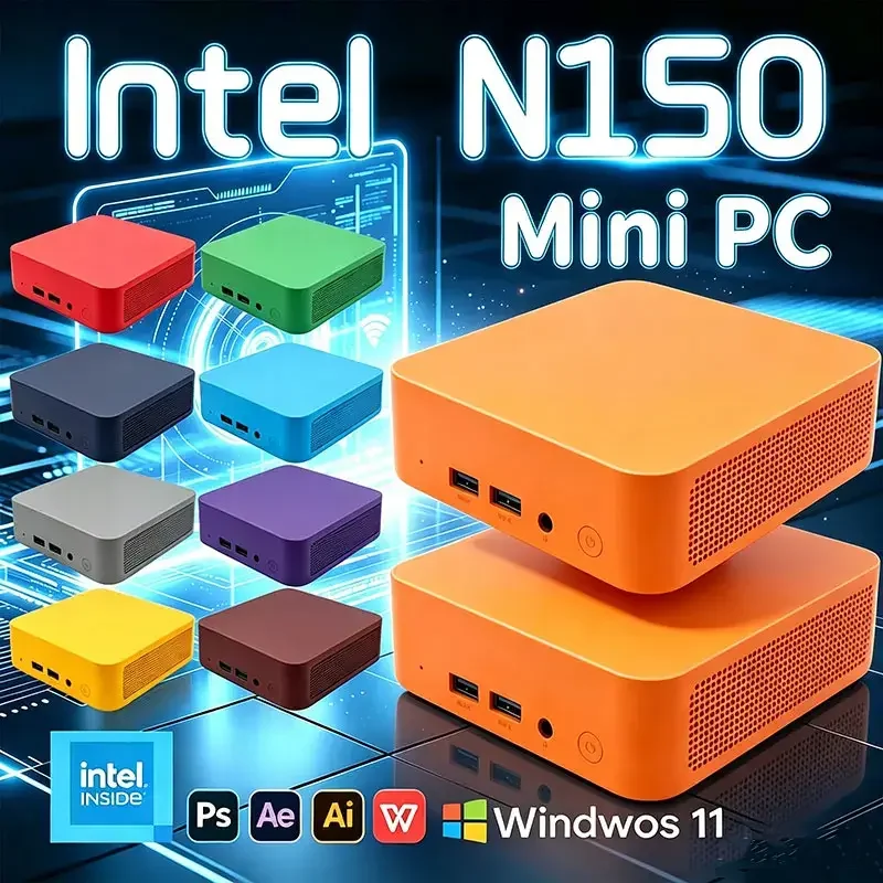 Intel N150 Windows 11 Mini PC Compact Mini Laptop 16GB RAM 1024GB SSD HD WiFi6 BT5.2 Multifunctional Daily Notebook Gaming PC