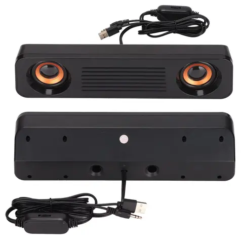 유선 스피커 HiFi 스테레오 서브우퍼 USB 전원 3.5mm 플러그 휴대용 데스크탑 TV 컴퓨터용 유선 스피커