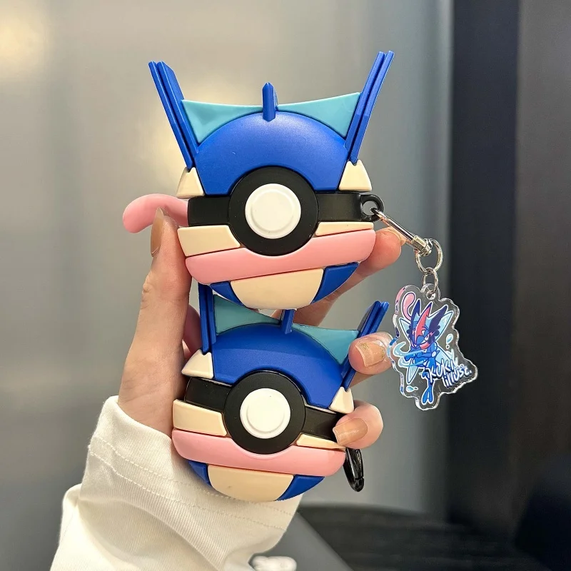 3d pokemons greninja mega caso de fone de ouvido para apple airpods 1 2 3 4 pro pro 2nd pro2 pokemonons silicone pingente bluetooth capa