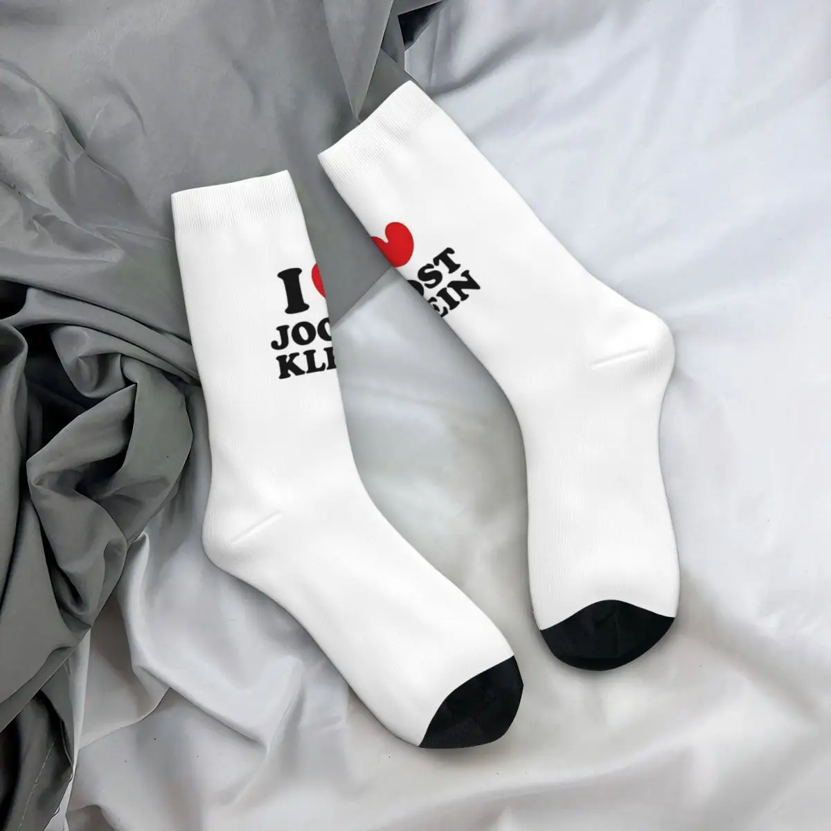 Calcetines de fútbol transpirables con dibujos animados para hombre y mujer, medias divertidas de I Love Joost Klein, Otoño e Invierno