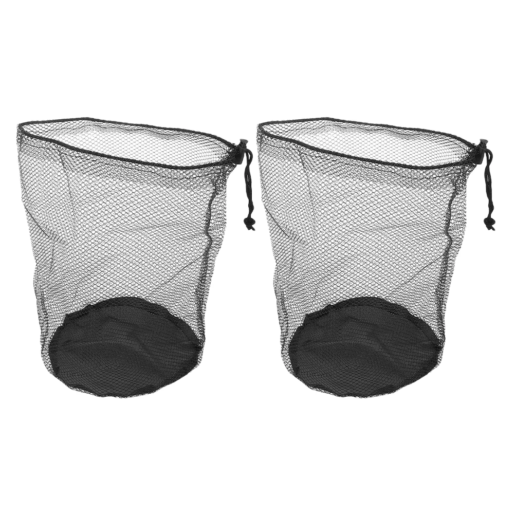 

2 Pcs Drawstring Net Bag Equipment Cone Storage Organizer Ball Polyester for