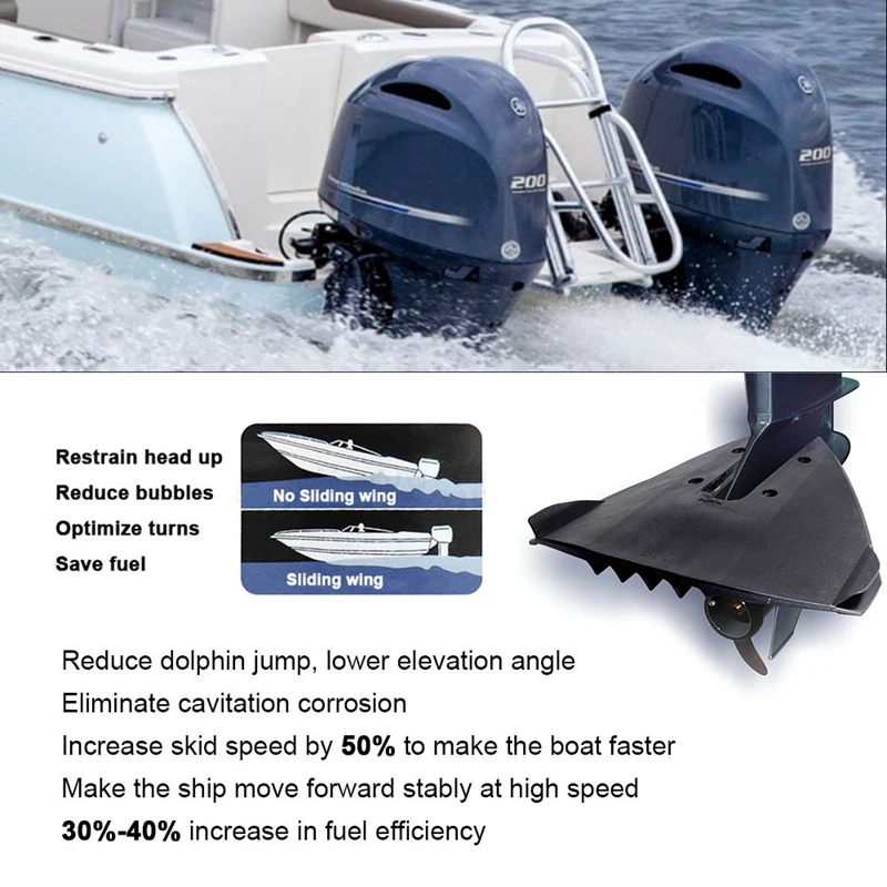 Hydrofoil Stabilizer Boat Outboards Motors Stern Drives Hydro-Stabilizer For Outboards Stern Drives 30-300 HP Engine