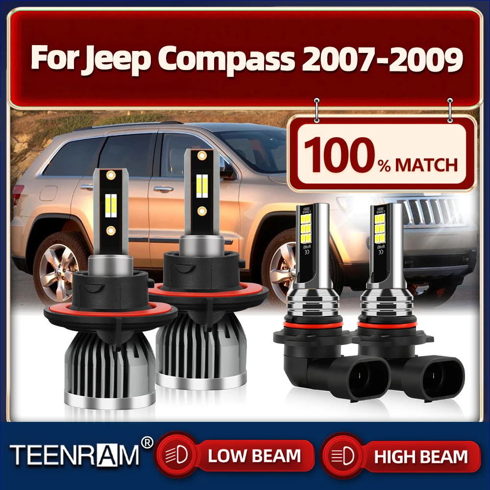 

Car LED Headlight Bulbs 6000K Cold White Fog Lights 40000LM Super Bright Auto Lamps 12V 24V For Jeep Compass 2007 2008 2009