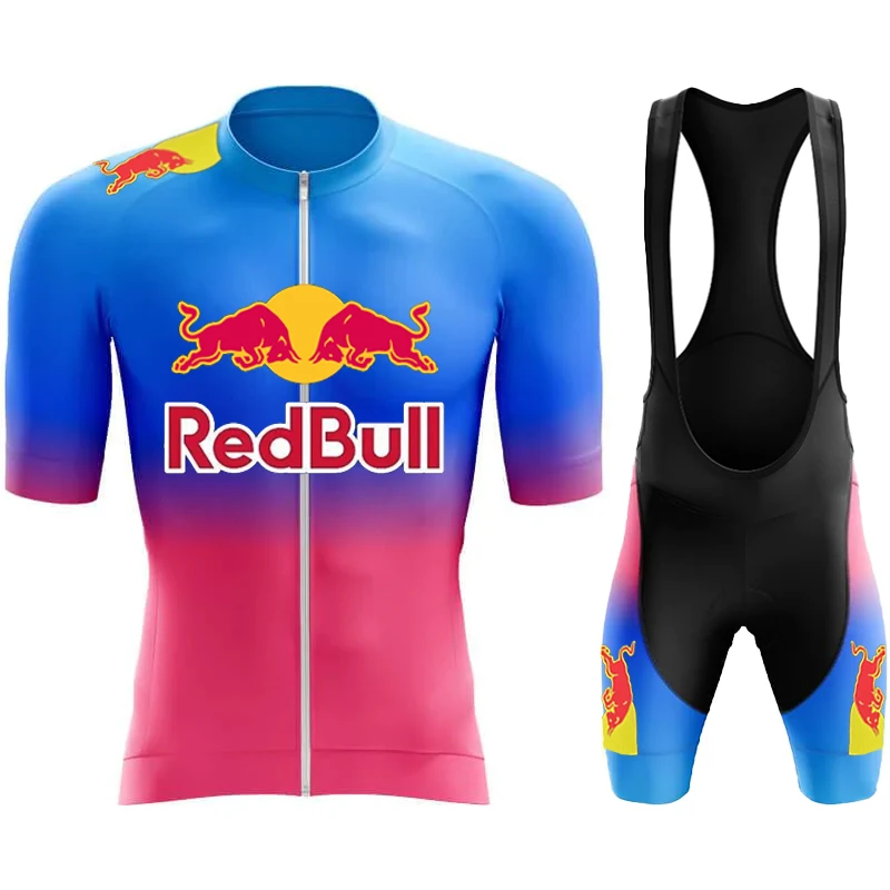 RedBull الدراجات جيرسي مجموعة دراجة الرجال الدراجات الملابس الصيف قصيرة الأكمام الجبلية دراجة دعوى دراجة دراجة الملابس Ropa Ciclismo Hombre
