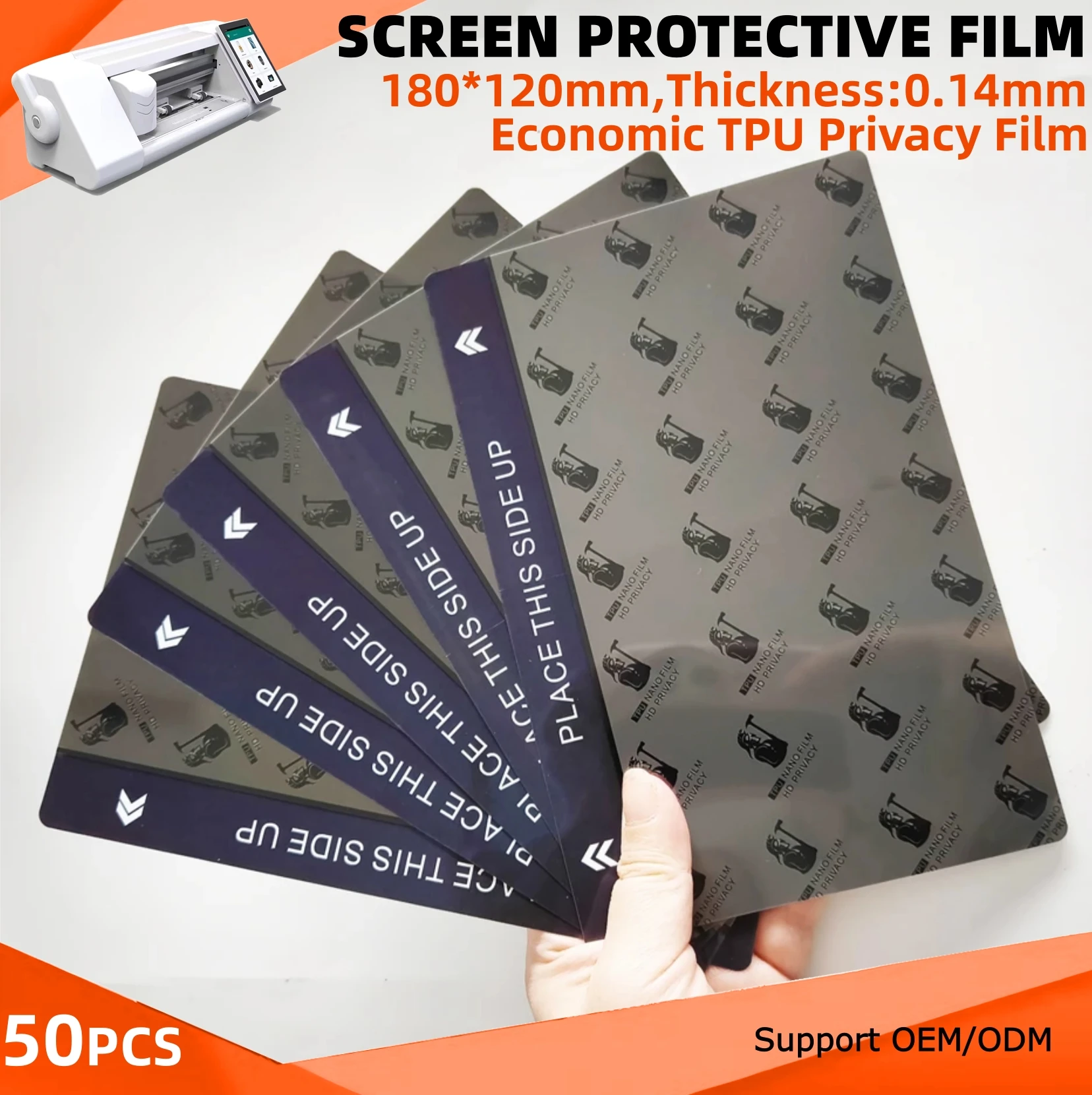 

50PCS TPU HD PRIVACY/MATTE PRIVACY Flexible Hydrogel Film Mobile Phone Screen Protector For Straight/Curved Screens for Cutter