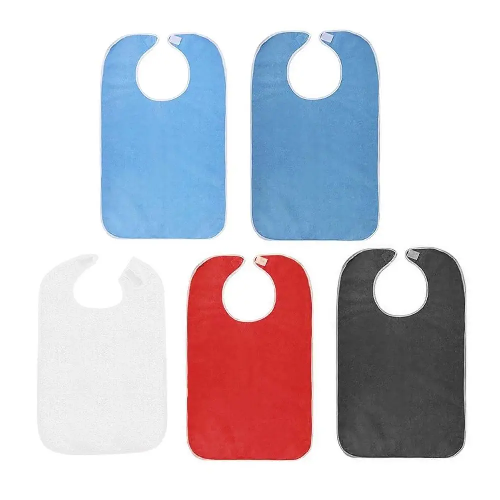 Adjustable Adult Bibs Washable Anti-oil Senior Citizens Bibs Thicked Soft Saliva Towel Feeding Nursing