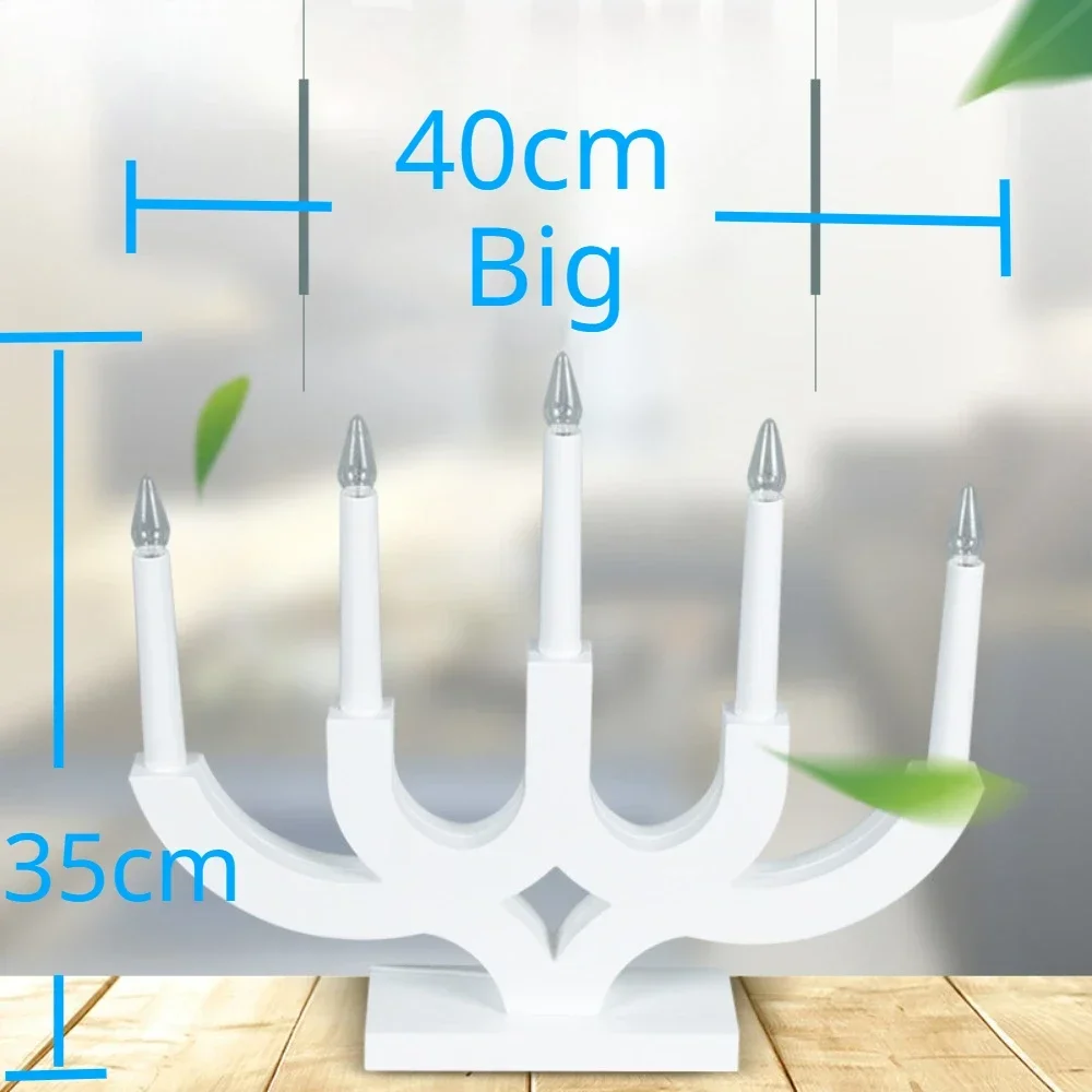 Nordic Big size LED wood Menorah, 5 branch 7 branch 9 branch candlestick, Electric desk lamp Chankiah, art candle holder