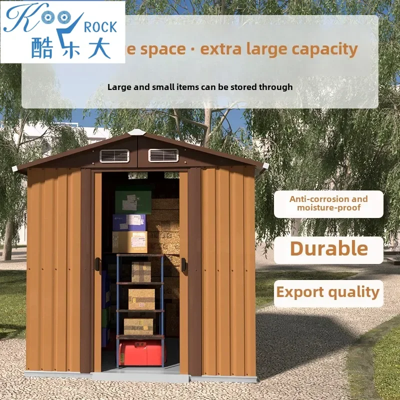 

Easy Assembly Detachable Outdoor Tool House for RooftopPortable Prefab Iron Storage Shed - , Patio & Temporary Use