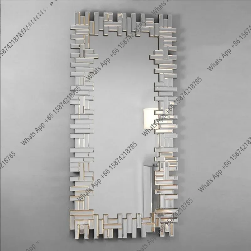 Three-dimensional Hanging Mirror, Decorative Mirror, Porch, Bathroom Mirror, Neoclassical Decoration, Rectangle. X