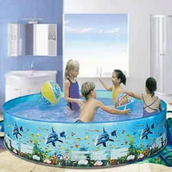 Family Ocean Swimming Pools Above Ground Foldable Round Bathing Tub Outdoor For Adults Kids Family Pool Portable Blow Up Pool