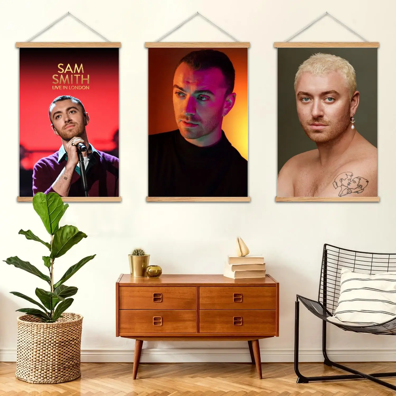 sam smith Framed Wall Painting Canvas Art Poster, Wall Art  Modern Family Bedroom Decor Posters,Decorative painting