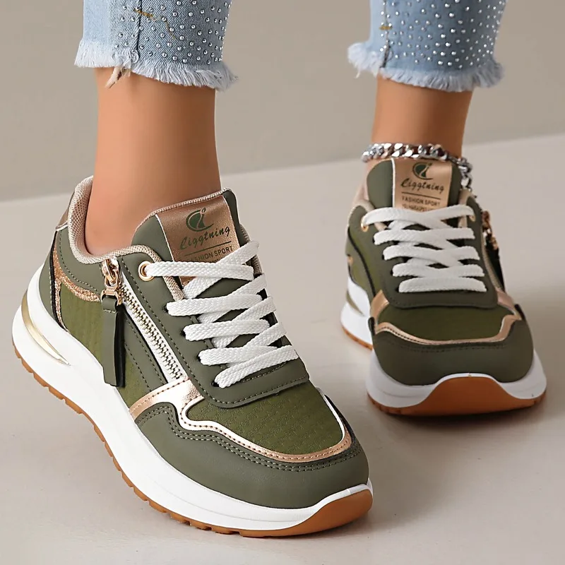 

Женские модные кроссовки на танкетке больших размеров – роскошные золотые и серебряные кроссовки на платформе – легкие дышащие повседневные кроссовки для бега