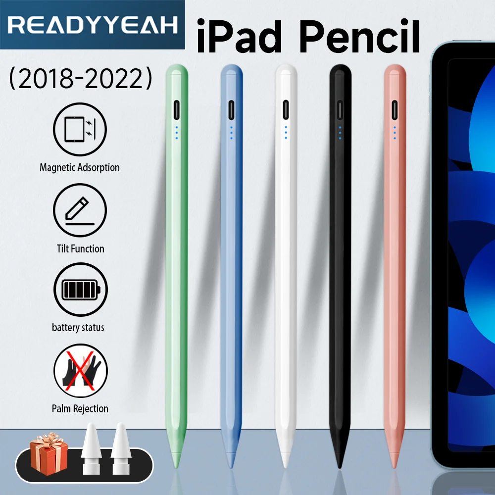 For iPad Pencil Tilt Function For Apple Pencil 10.9 Case Palm Rejection Stylus For iPad Accessories For iPad Pen For iPad Air4 5