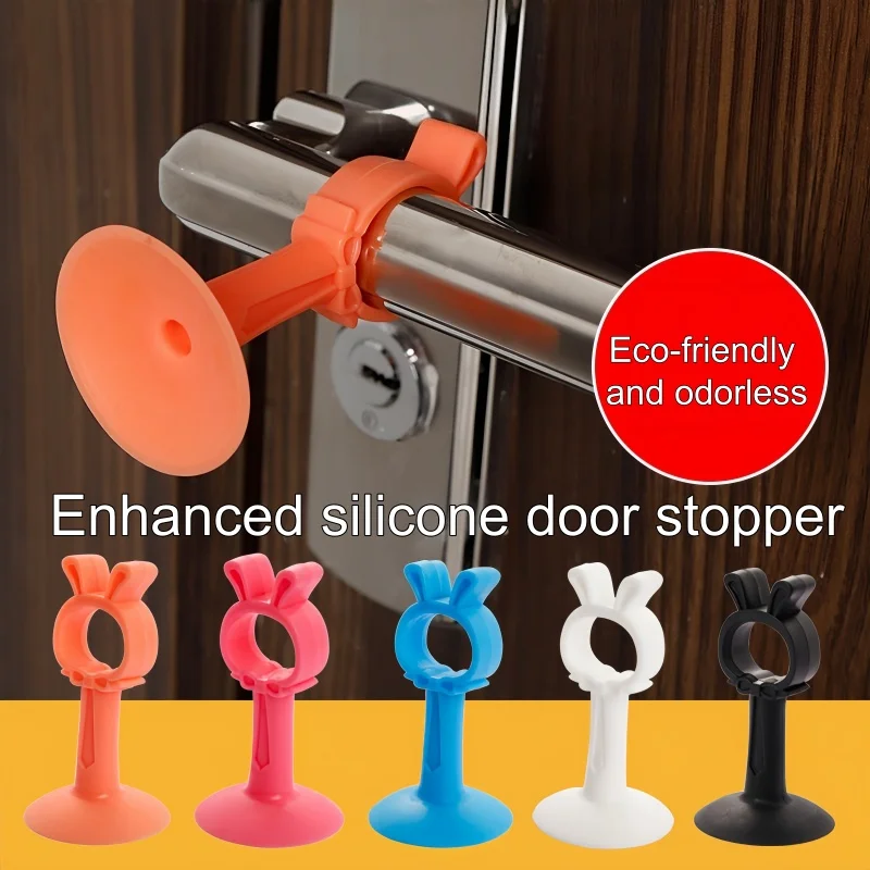 1/2pcs Silicone Suction‑cup Door Stopper Wall Anti‑Collision Protective Pad Shock‑Absorbing Muffler Silence Door Handle Bumper