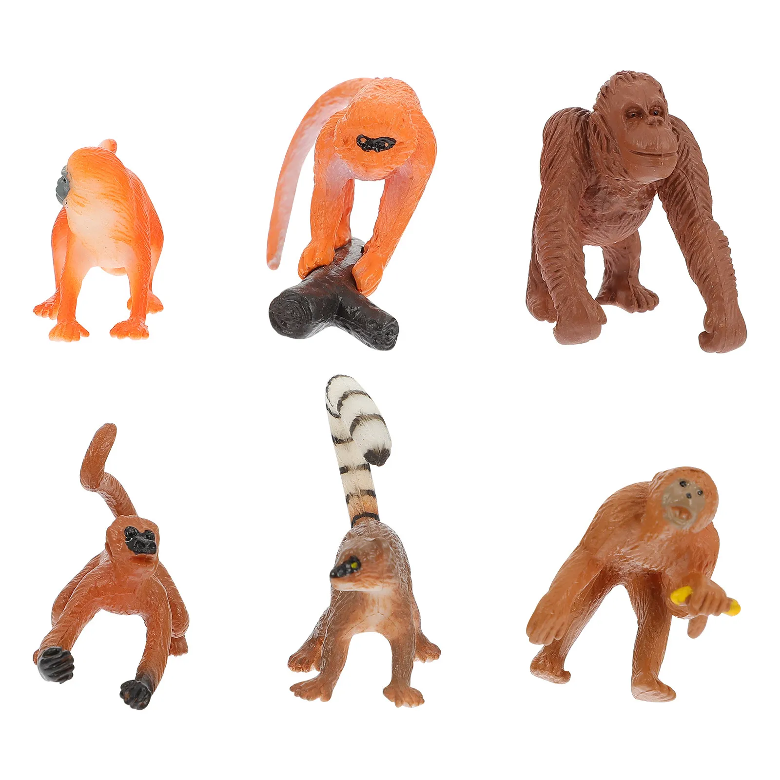 

Набор из 6 реалистичных фигурок обезьян из ПВХ премиум-класса для обучения детей, развития и развивающих игр, декораций