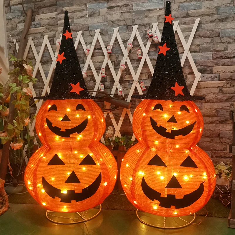 

Halloween Pumpkin and Ghost Solar Lights Easy Installation Portable Solar Powered Waterproof Landscape Lamp Garden Lamp