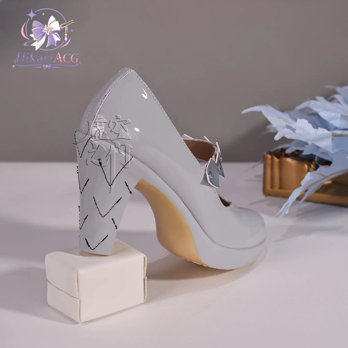 Silver White High Heels Zenless Zone Zero Velina Airgid Cosplay Costume Shoes for Women Halloween Party Silver White High Heels view 3