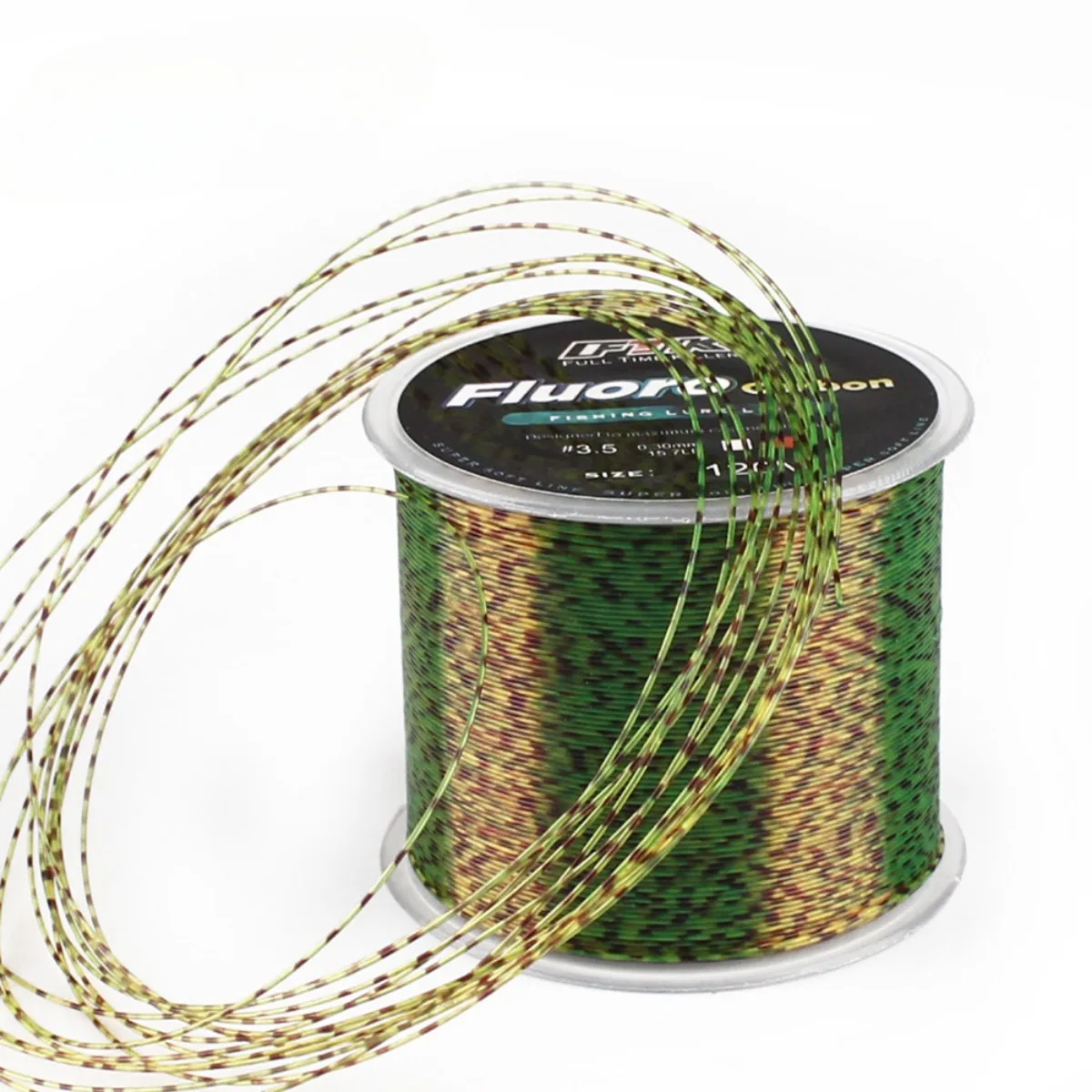 Linha de pesca invisível de 120m, linha de pesca com revestimento de fluorocarbono, 0.20mm-0.50mm 4.13lb-34.32lb, linha manchada super forte