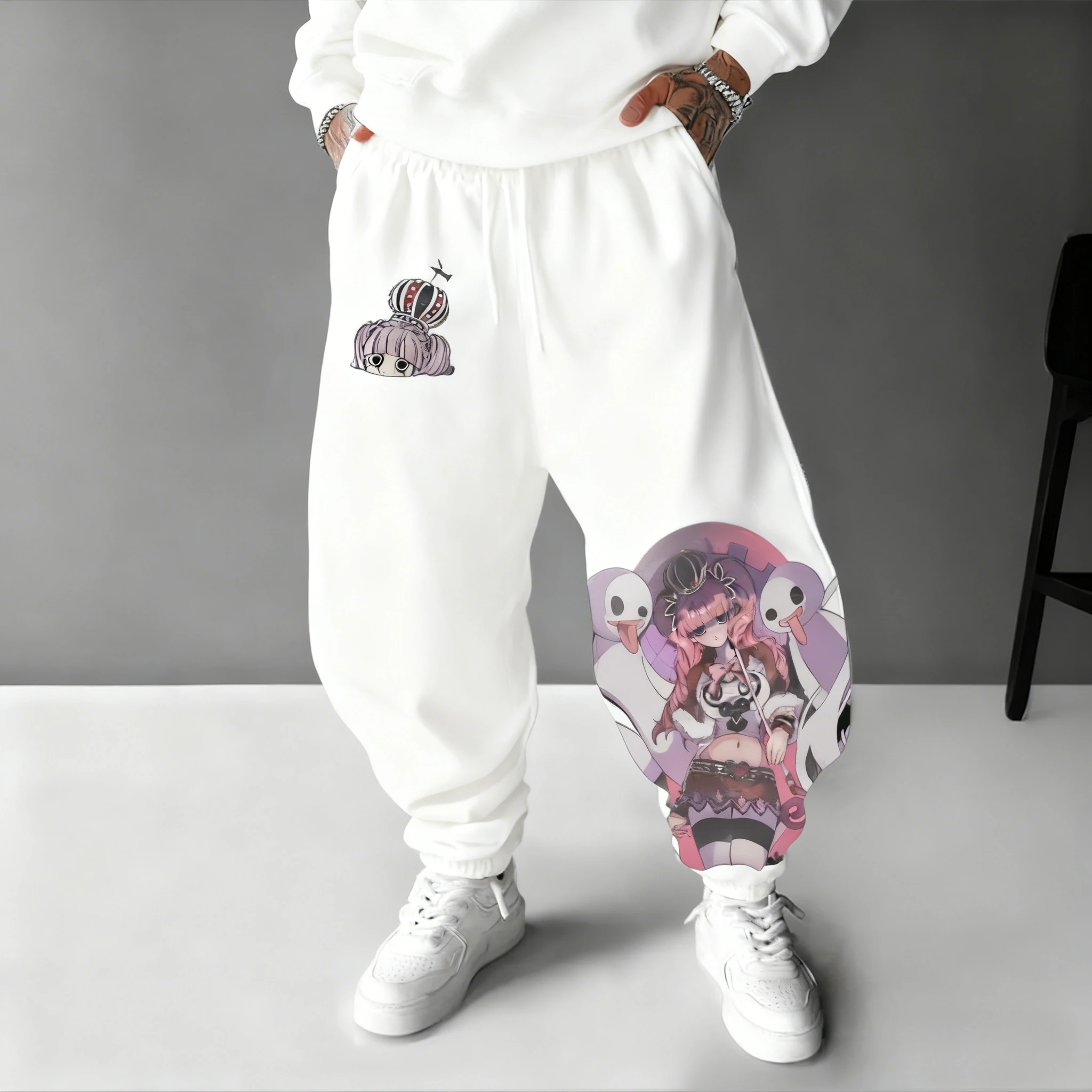 EEN STUK Anime Geschilderd Gedrukt Joggingbroek 2026 Heren en Dames Herfst/Winter Nieuwe Harajuku Grote Losse Casual Katoenen Broek