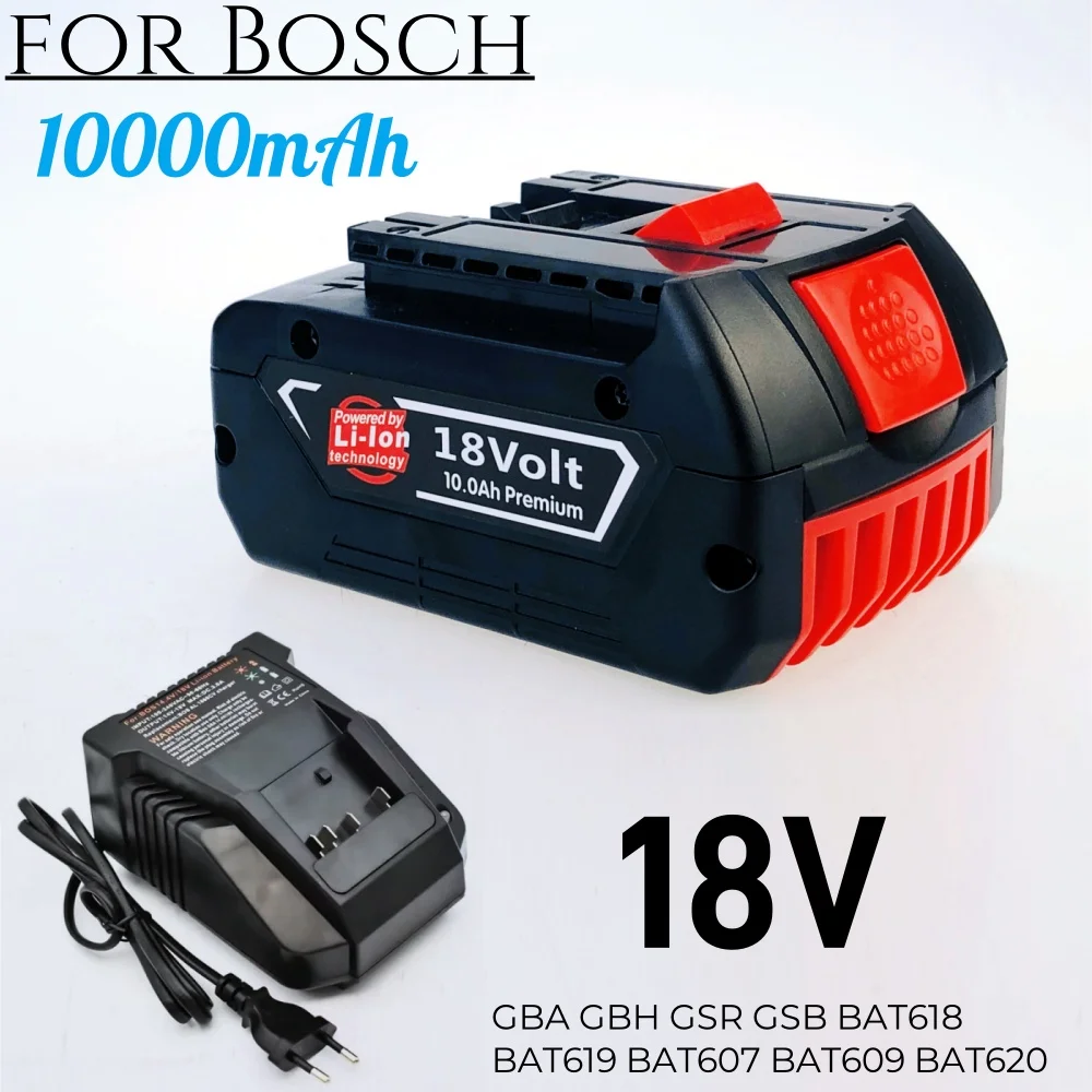 

Для аккумулятора Bosch 18 В, 10,0 Ач, электрическая дрель, литий-ионная аккумуляторная батарея 18 В BAT609 BAT609G BAT618 BAT618G BAT614 GBA18V, зарядное устройство