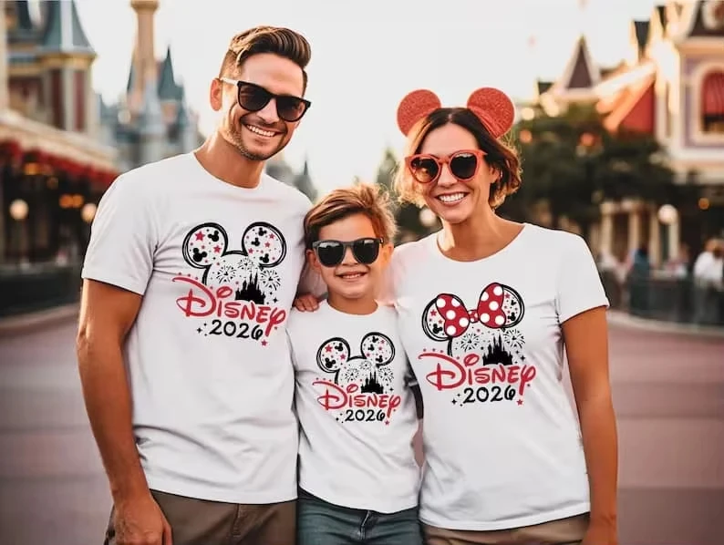 2026 Trip Mickey and Minnie Shirts 2026 Disney Boys' and Girls' T-shirts Disney Family Outfits Disney Vacation T-shirts