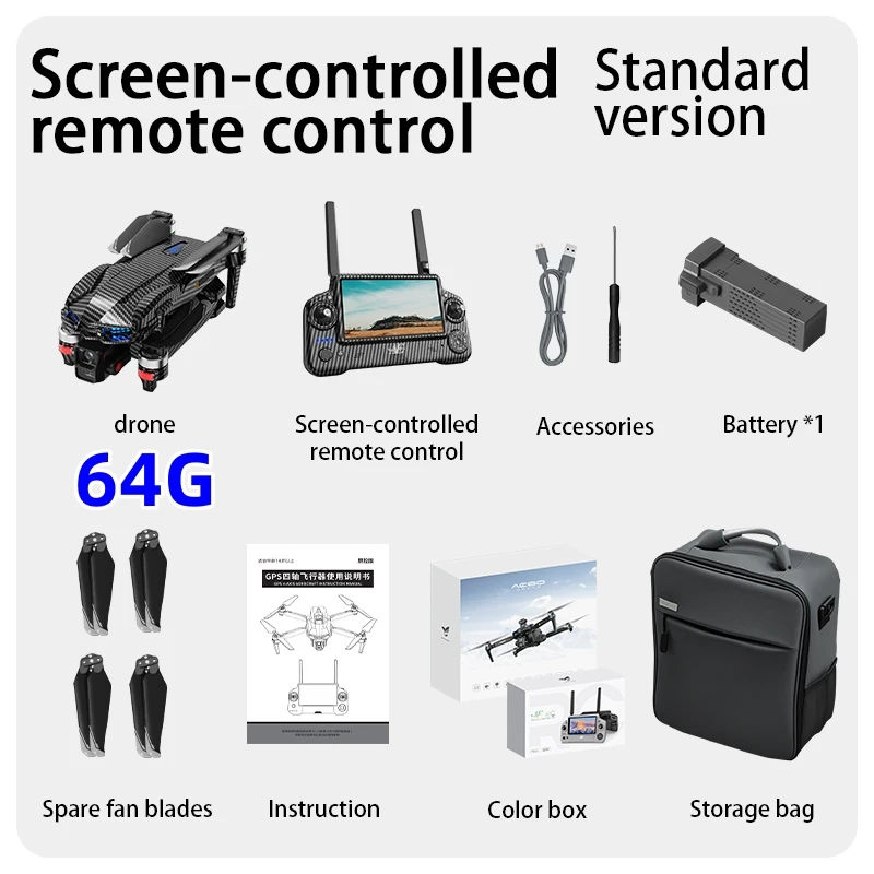 

AE60 ULTRA GPS Drone Professional 8K Camera 3-Axis Gimbal WIFI Obstacle Avoidance Touch Screen FPV Brushless RC Quadcopte