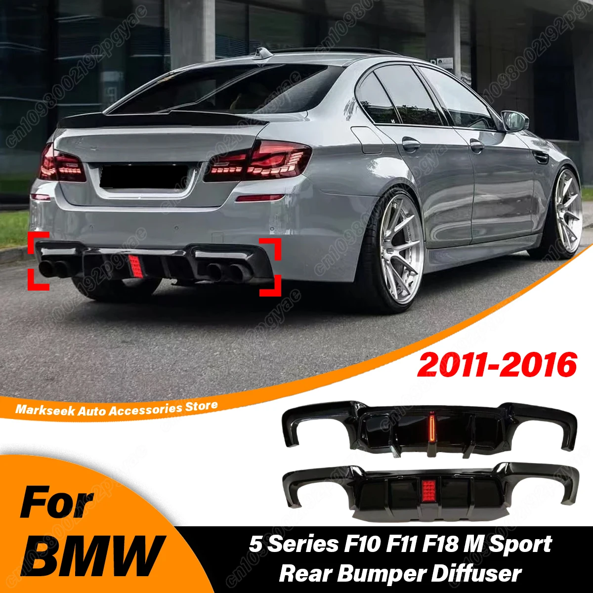 

For BMW 5 Series F10 F11 F18 M5 M-Sport 2011 2012 2013 2014 2015 2016 Rear Bumper Diffuser Lip Spoiler Exter Accessories BodyKit