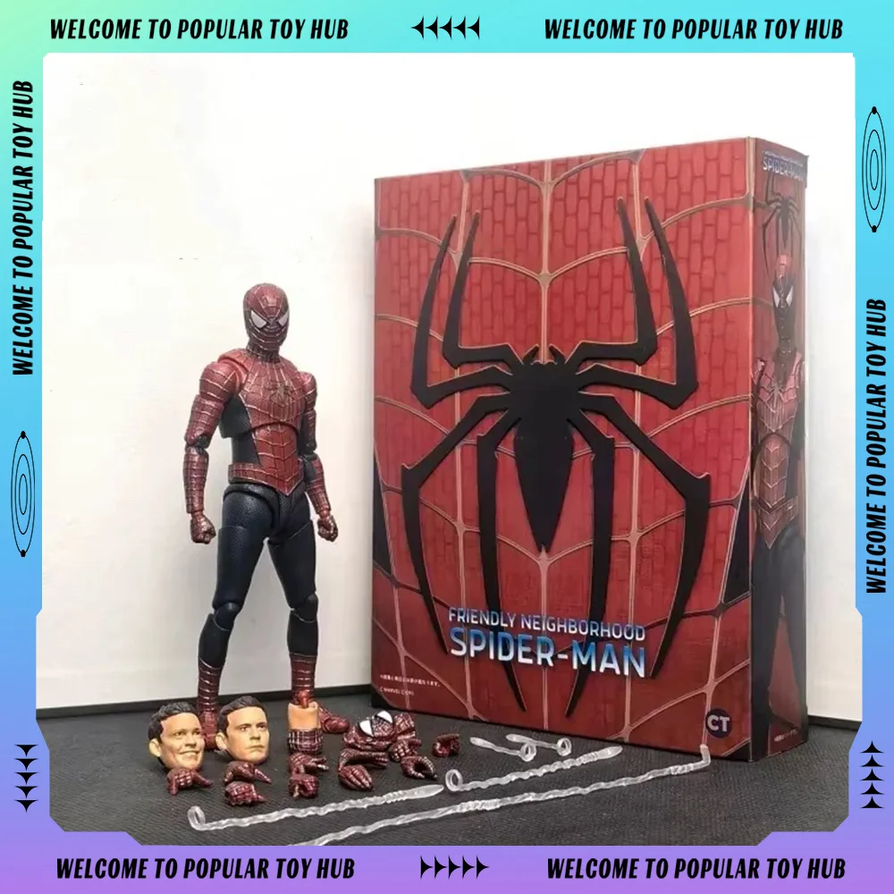 New Ct Spider-Man Figure Black Suit Version S.H.Figuarts Shf Tobey Spider Man 2099 Maguire Miquel Action Figures Toy Custom Gift