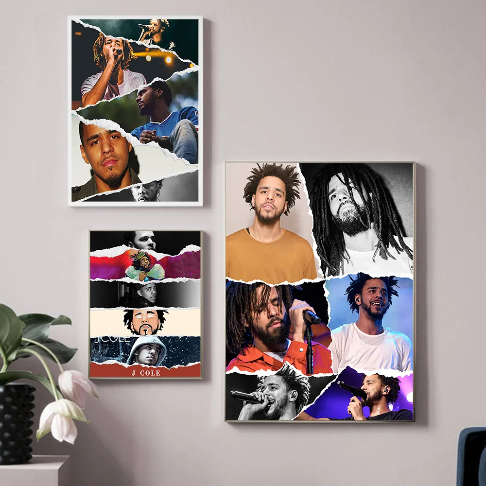 J Cole Star Photo Poster Singer Rap Music Canvas Painting Rapper Wall Art Print Picture Bar Pub Club Decor