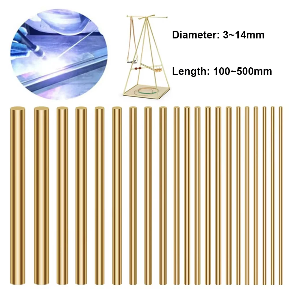 1/5/10pcs Brass Rod Diameter 1.6-20mm Length 100-450mm Brass Round Bar Knife Handle Part DIY Accessories