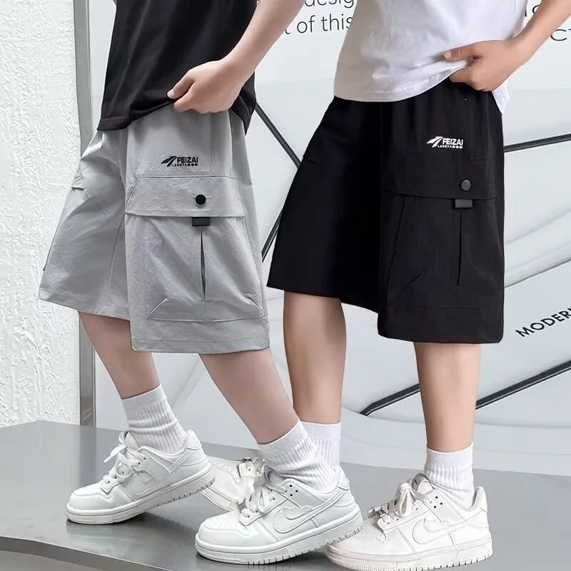 4-14Yrs Kids Boys Shorts UNITIM Summer Children Boys Sports Half-length Pants Casual Side Pockets Handsome Junior Boys Shorts