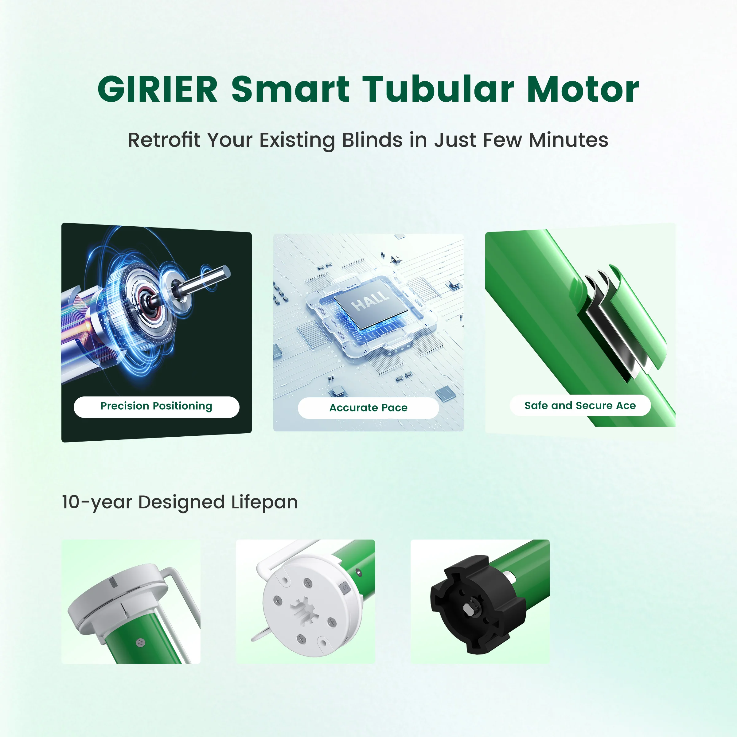 ZigBee Enabled Tubular Motor 433MHz  Remote Smart Curtain for Roller Shutter