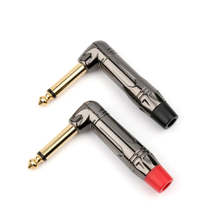 6,35 mm Monostecker 1/4 Zoll Klinke 90 Grad Audio 6,5 mm Stecker 6,3 mm Stecker für Mixer Mikrofon Gitarrenkabel Lautsprecheranschlüsse – Detail 1