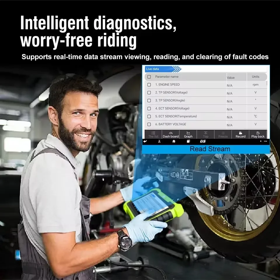 2026 NEW JDiag M400 Motorcycle Diagnostic Scanner ABS System Tester Battery Tester EFT Code clean For Kawasaki Yamaha Honda KTM