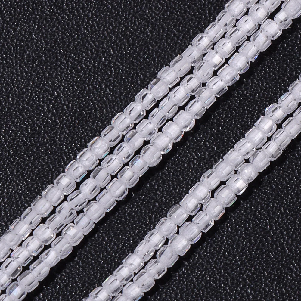 2.5mm Natural Zircon Stone Bead Purple White Pink Square Shape Cube Loose Spacer Beads For Women Necklace Bracelet Handmade DIY