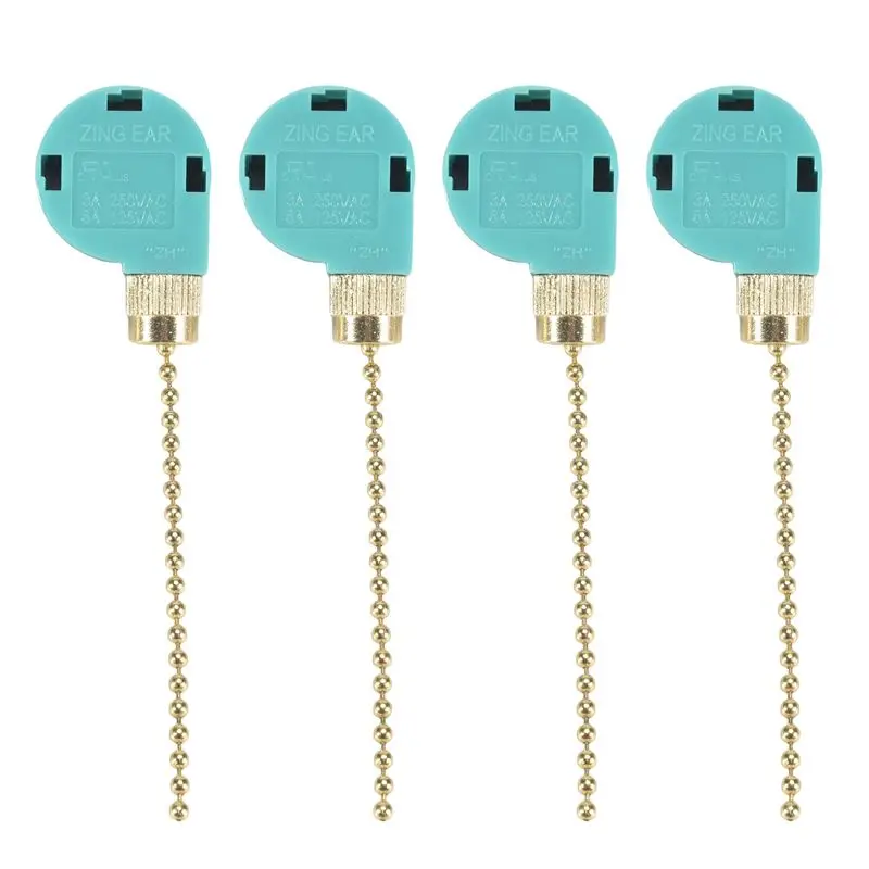 

4Pcs Ceiling Fan Switch Zing Ear ZE-268S6, 3 Speed 4 Wire Speed Control Pull Chain Cord Appliances Switch Parts-[A22I Store]