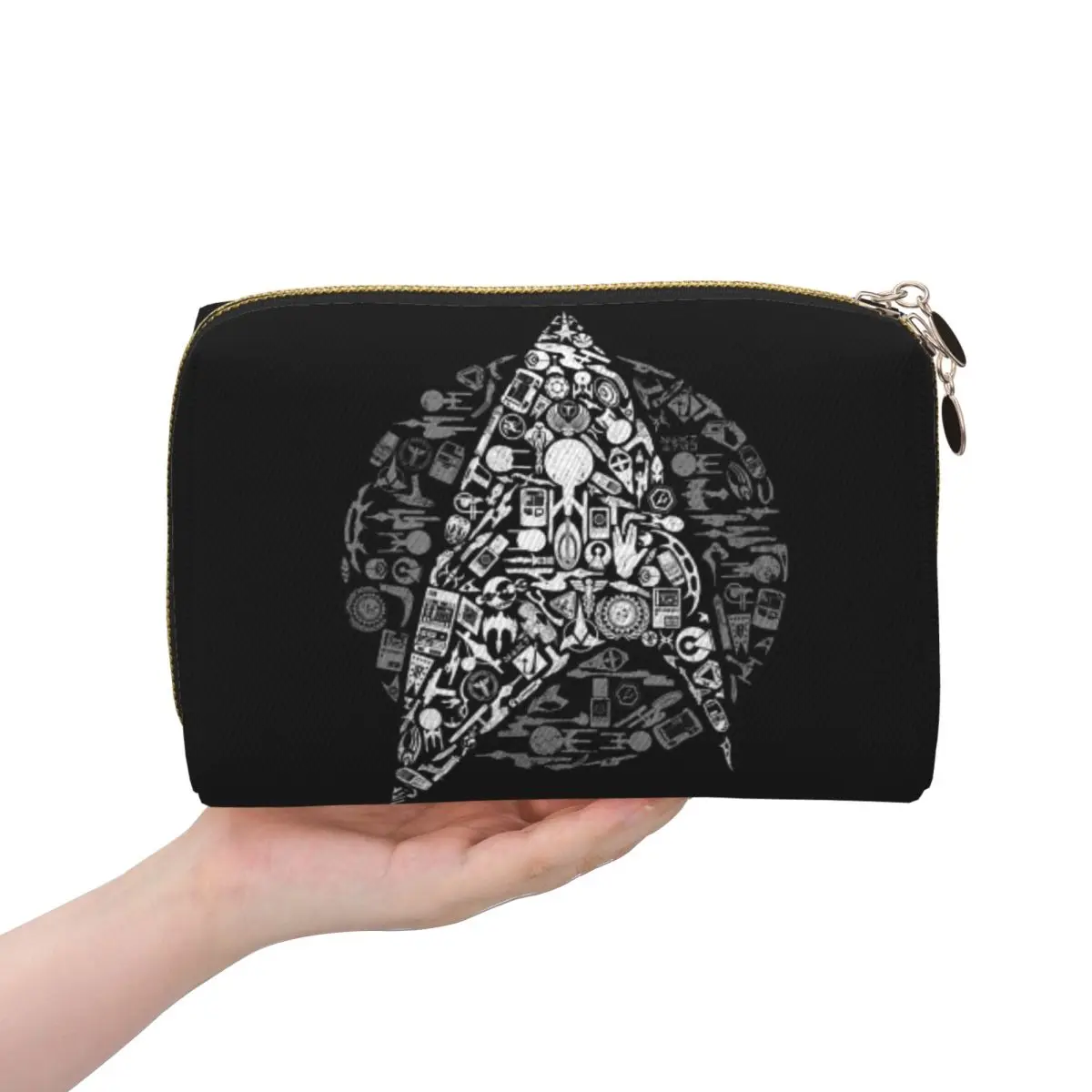 Star Treks Science Fiction TV Series Women Cosmetic Bags Travel Makeup Organizer Pouch Toiletry Storage Dopp Kit Case