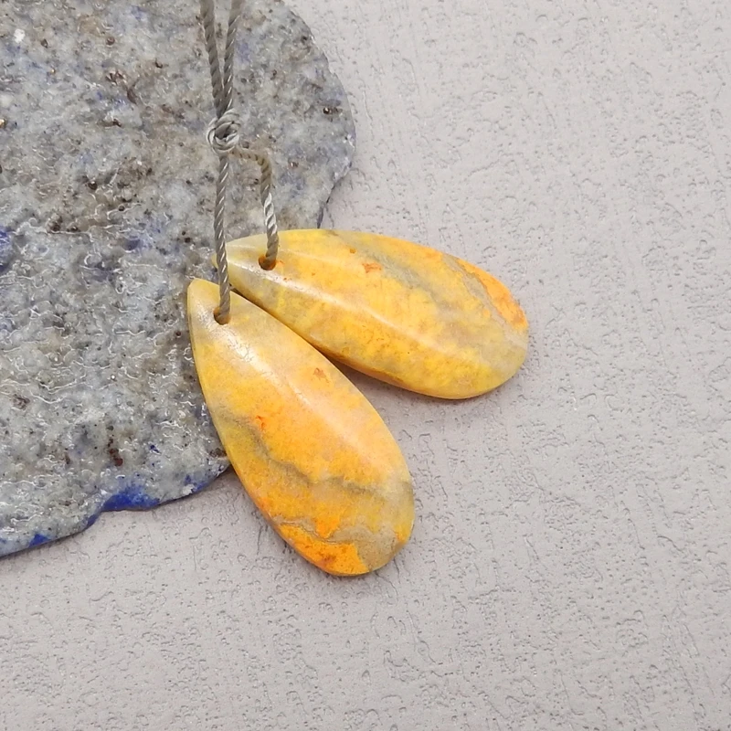 Natural Bumble Bee Stone Earring Bead,Water Drop Earrings Accessories For Women,Fashion Jewelry DIY Making 28x12x4mm 5g