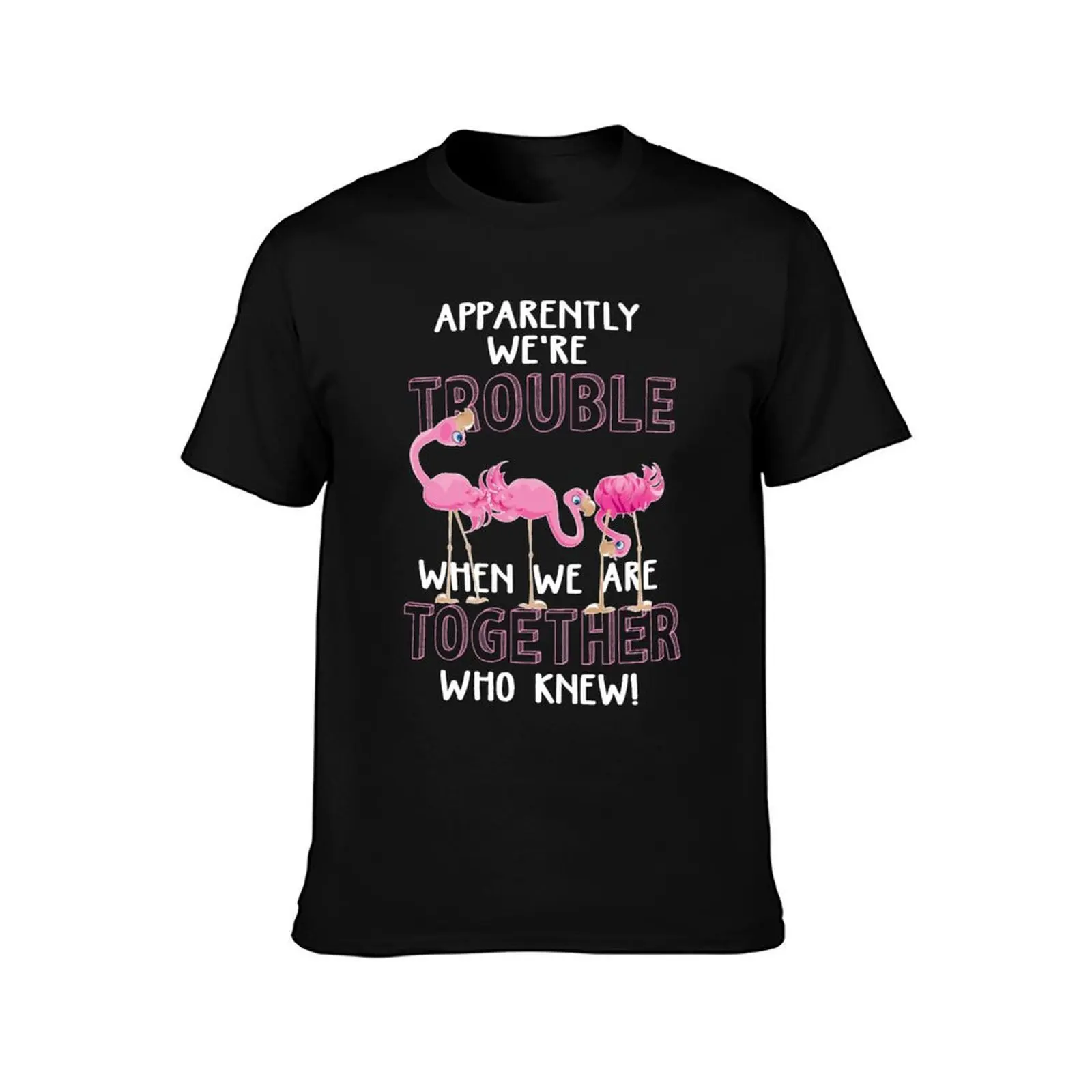 Apparently We're Trouble When We Are Together Flamingo Tee shirt T-Shirt Work Wear Breathable Tee T-Shirt