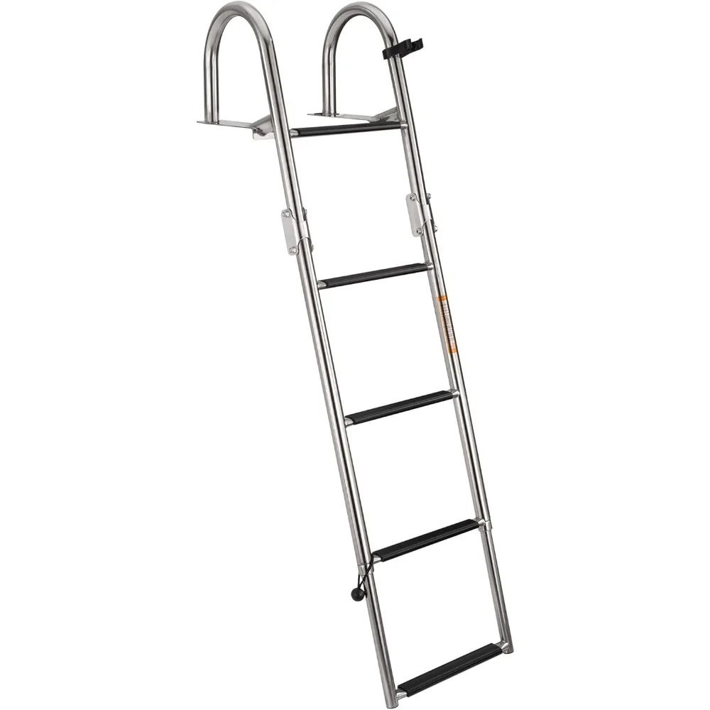 

Marine Pontoon Boat Heavy Duty 5 Step TELESCOPING Rear Entry Ladder SSL-BCK-T3L Polished