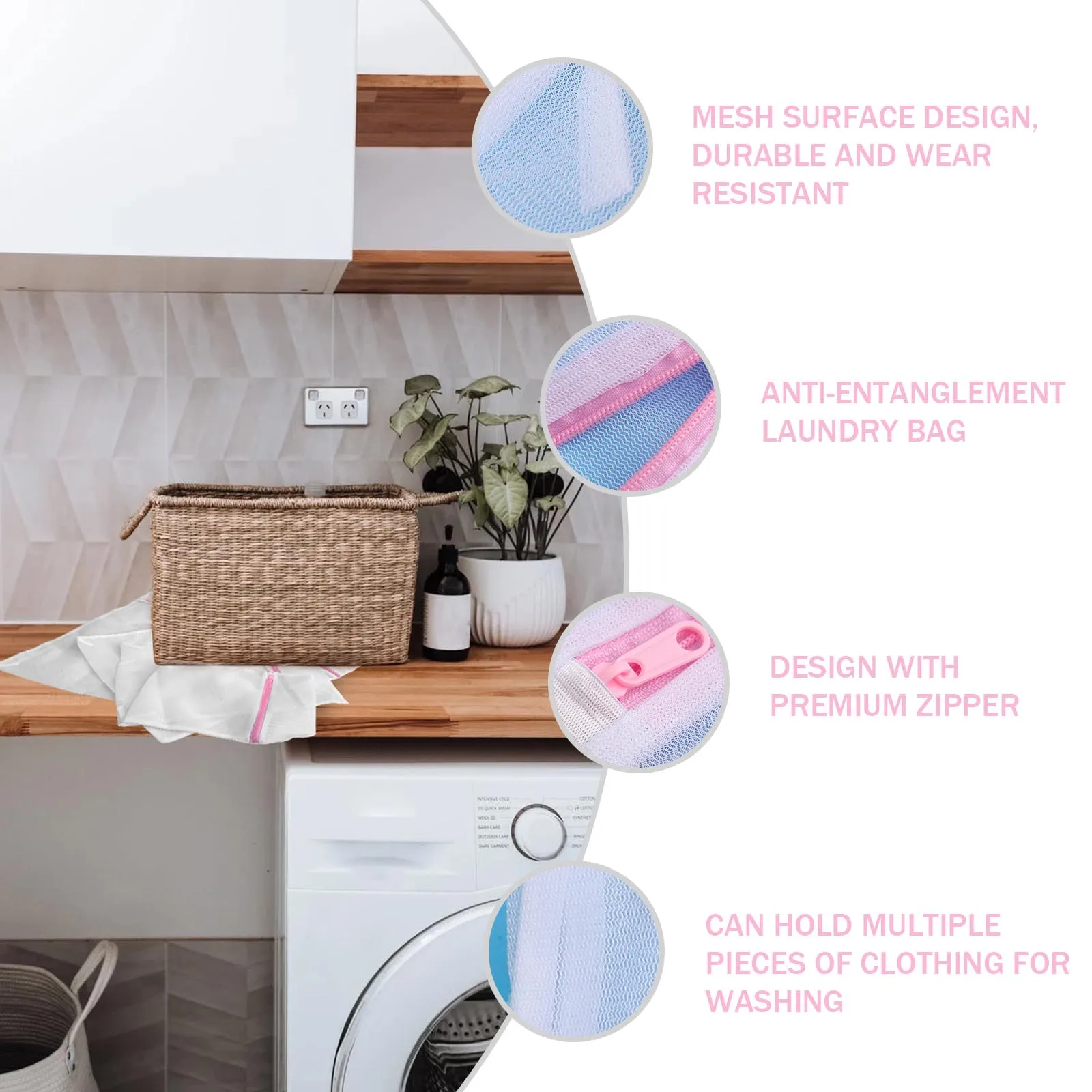 

8pcs Mesh Laundry Bags Wash Set For Clothes Lingerie Bra Travel Storagewashing Machine Protector Reusable Bra Washing