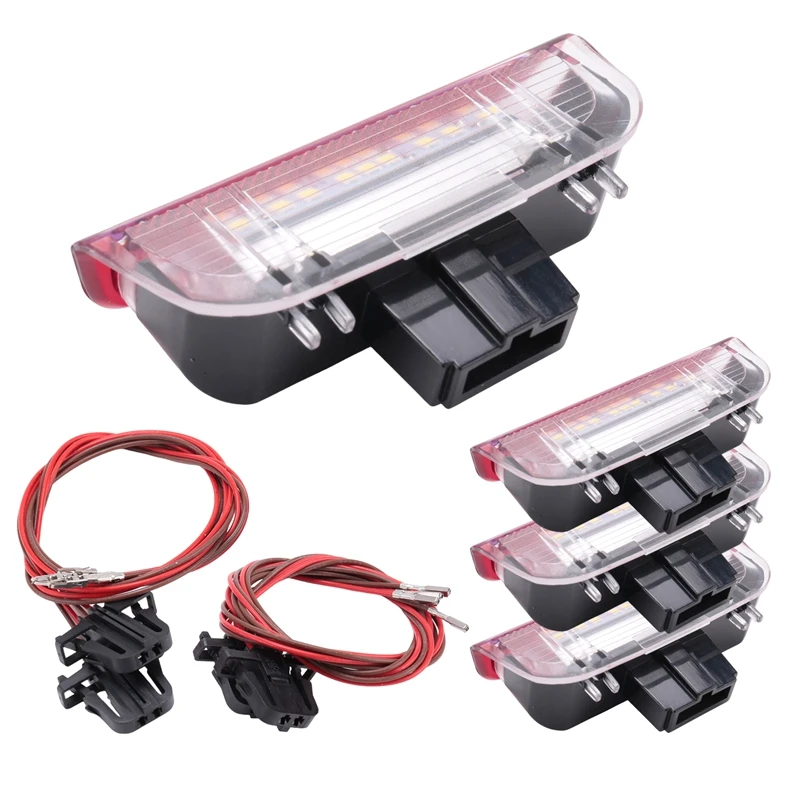 4Pcs Car LED Door Warning Light Welcome Projector For Golf 6 7 Jetta MK5 MK6 Passat B6 B7 CC TIGUAN Scirocco