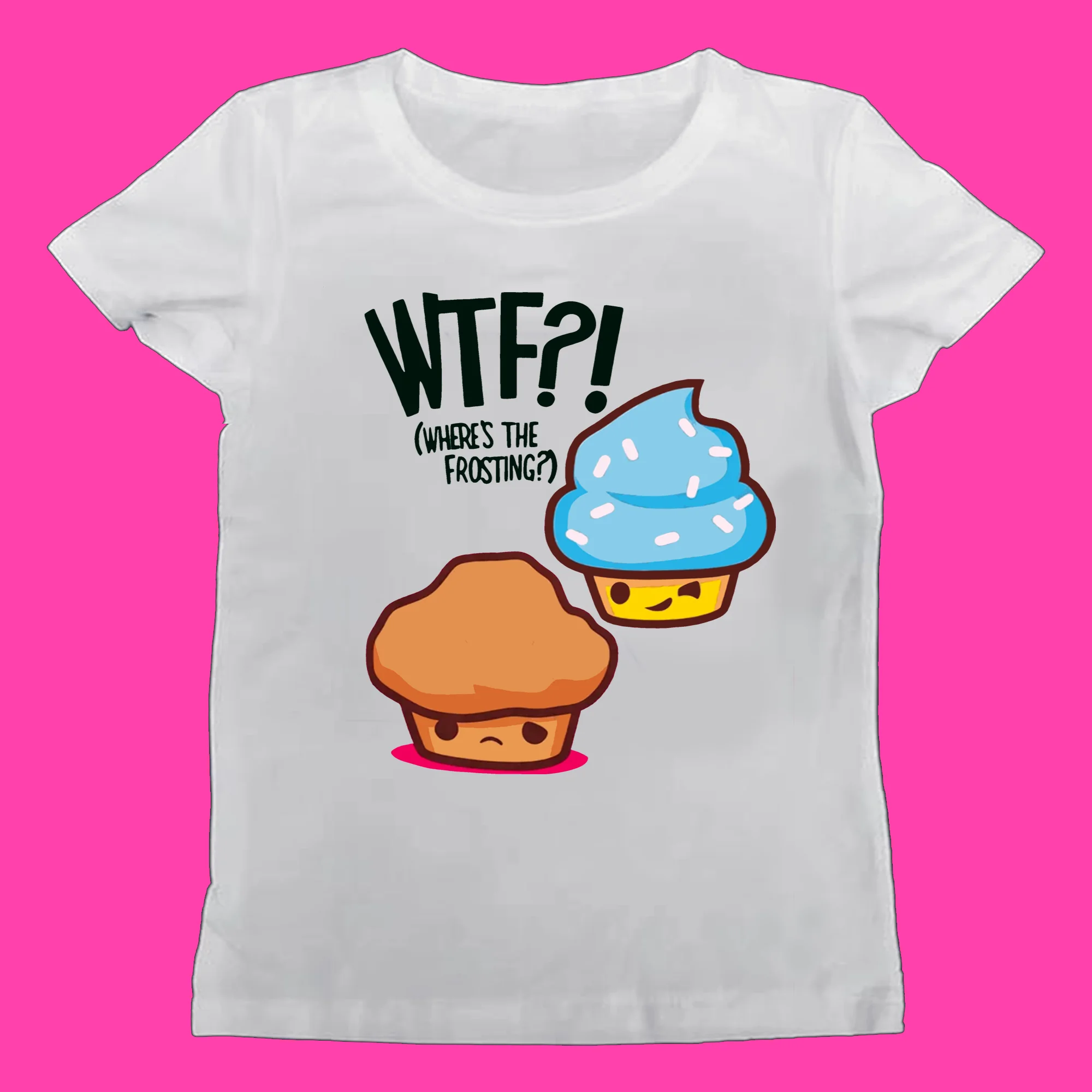 Grunge Y2k Cute Cupcake Print Women's Oversized T-shirt Summer Where Are You Women Goth Female Clothing 90s Vintage Emo Clothes