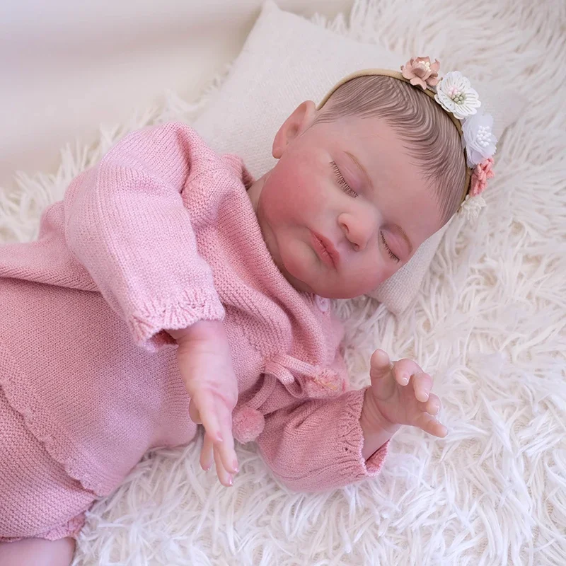 19inch Laura Already Finished Reborn Baby Doll Newborn Size Hand Detailed Painted Skin Visible Veins Real Picture