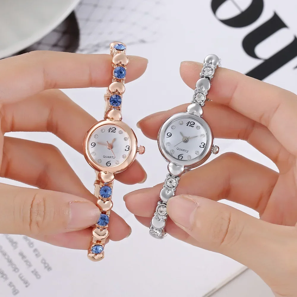 Fashion Women Bracelet Watches Love Heart Diamond Strap Ladies Watch Simple Student Wristwatch Luxury Gift Clock Dropshipping