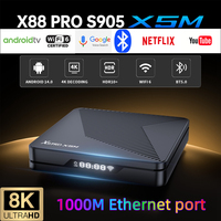 X88 PRO X5M Android 14 TV Box Amlogic S905X5M  2.0GHz HDR 8k Dual Wifi 2.4G 5G BT5.0 1000M Lan  Set Top Box For Netfl;ix Youtube