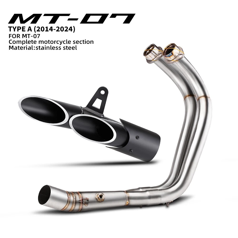 

Выхлопная система для мотоциклов MT-07 FZ-07: передняя труба и глушитель 51 мм для гонок, 2014-2024 гг.