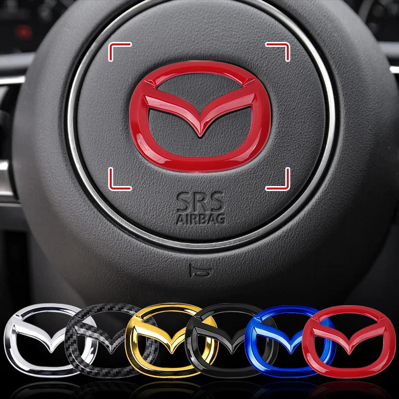 Car Steering Wheel Sticker Emblem Decal Badge Decoration Decal for Mazda 3 Alexa CX4 CX5 CX8 2 3 6 DJ BL BM GJ CX-5 CX5 Car Logo