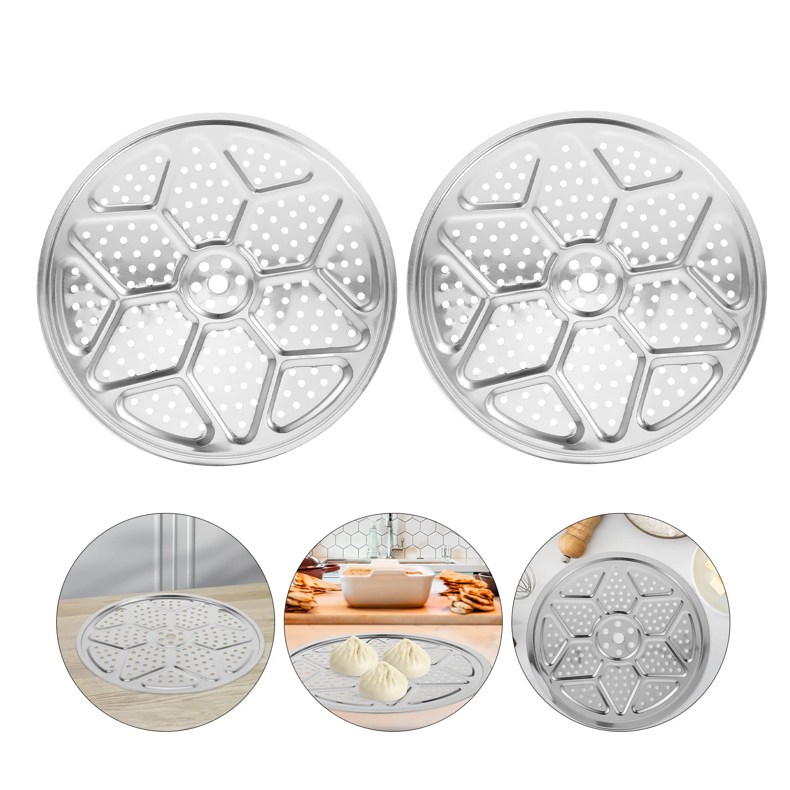 

2 шт. пластины для пароварки из нержавеющей стали 13,79 дюйма, круглая стойка для приготовления на пару для кастрюли, корзина для пара, вставка для скороварки, решетка для консервирования