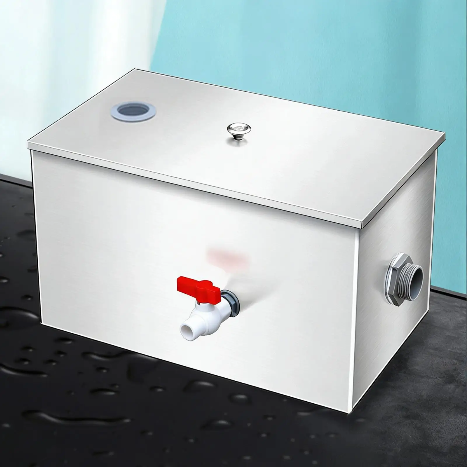 Heavy Duty Stainless Steel Grease Trap Interception Water Oil Filter with Top Inlets for Coffee Shop and Restaurant Use